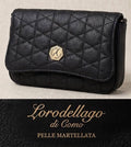 LORODELLAGO hammered black mini bag