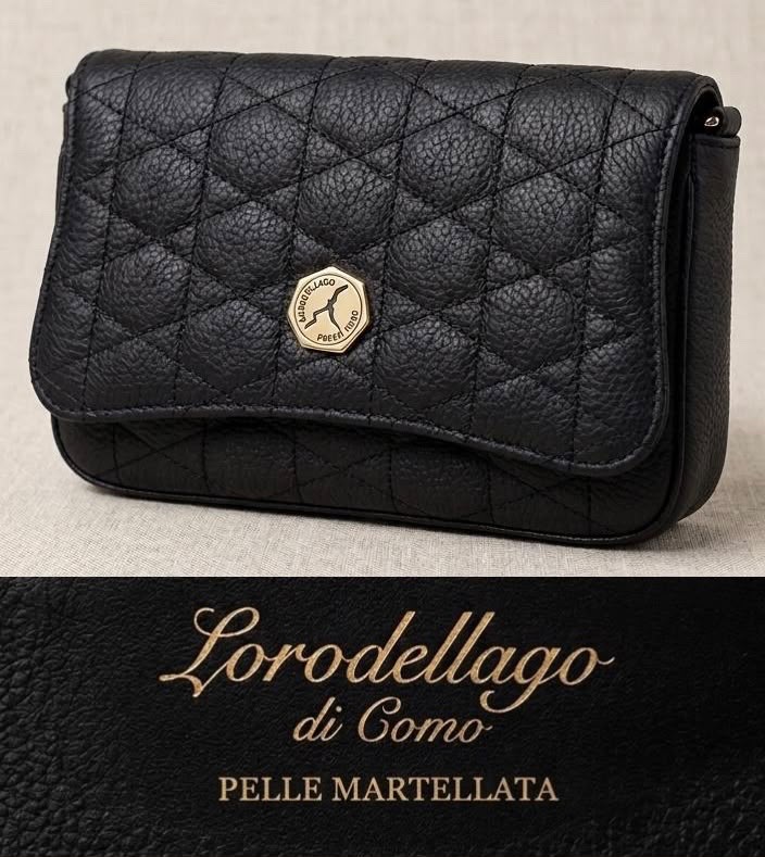 LORODELLAGO hammered black mini bag